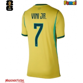 Brazilia Vinicius Junior #7 Echipament de Fotbal Replică Mondial 2026 Femei Acasa